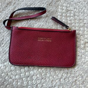 Kenneth Cole brand red clutch wrislet